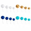 Bolas decorativas azules, blancas y doradas Azucren