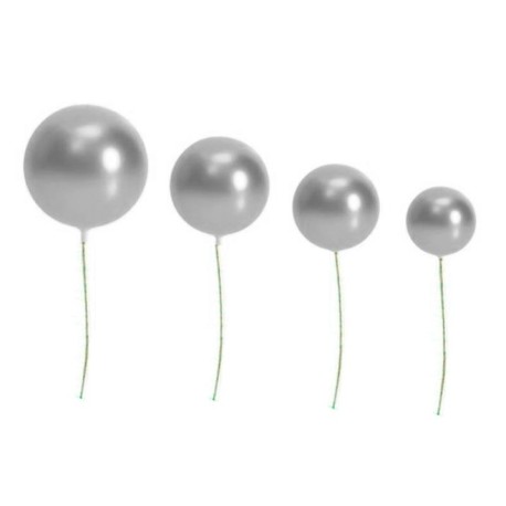 Bolas decorativas plateadas Azucren